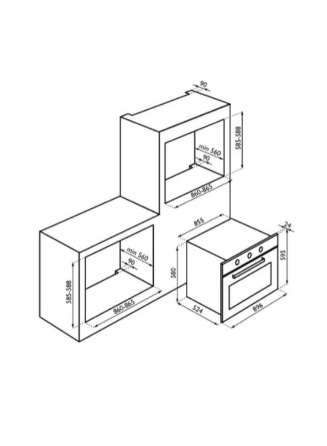 kitchen Pro Built-in oven - 90 cm - 9 Functions - Digital Electric - Italian - KL-E909 - Image 2