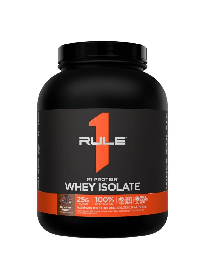 RULE 1 R1 Protein, 100% Whey Protein Isolate & Hydrolysed Whey Protein Isolate, Chocolate Fudge Flavour, 5.09 Lb - Image 1