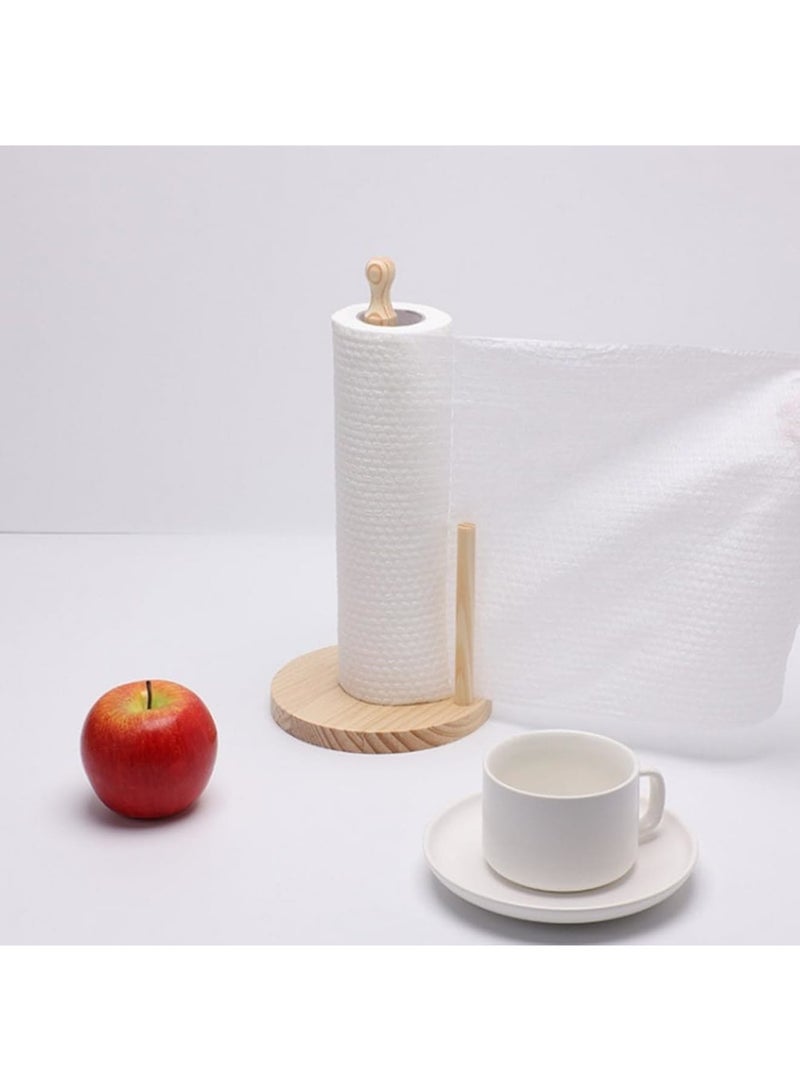 SYOSI Wooden Paper Towel Holder Set, 2 Countertop Standing Racks, Versatile Tissue Stand for Kitchen & Bathroom, Efficient Space Organizer, 29.55cm Tall - Image 4