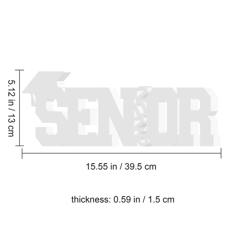 RTMISA Large Senior 2026 Sign Graduation Decorations Class of 2026 Photo Booth Props for Photoshoot, Graduation Table Centerpieces for Senior Night Decor Letter Sign Grad Party Supplies - White - Image 2