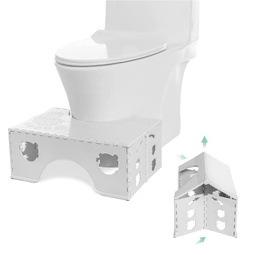 Baithem Foldable Toilet Stool, 7inches Healthy Bathroom Squatting Posture Poop Stool with Anti-Slip Feet, A Good Helper to Effective Relief of Constipation, Easy to Storage Toilet Squat Stool. - Image 1