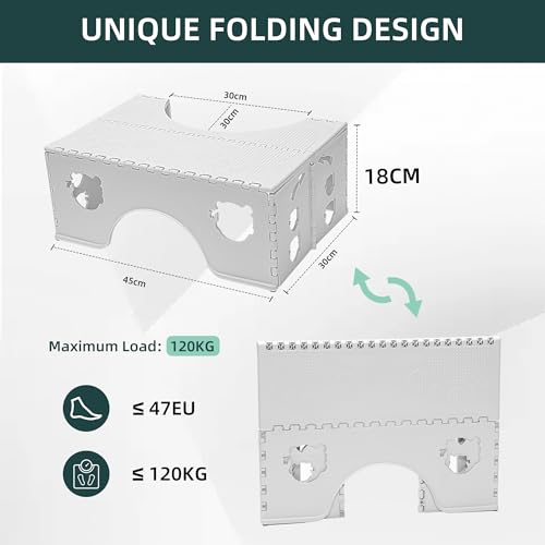 Baithem Foldable Toilet Stool, 7inches Healthy Bathroom Squatting Posture Poop Stool with Anti-Slip Feet, A Good Helper to Effective Relief of Constipation, Easy to Storage Toilet Squat Stool. - Image 5