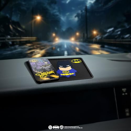 Involve your senses Involve DC Batman Character Car Non-Slip Dashboard Mat – Official DC Licensed Merchandise| Anti-Slip Rubber Pad | Universal Sticky Mat for Phone, Sunglasses | Car Accessories 2025 - Image 2
