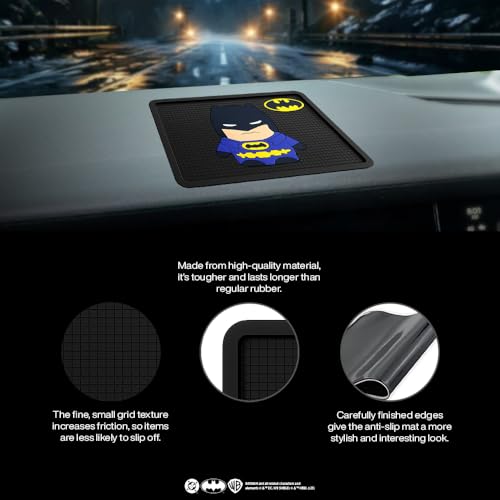 Involve your senses Involve DC Batman Character Car Non-Slip Dashboard Mat – Official DC Licensed Merchandise| Anti-Slip Rubber Pad | Universal Sticky Mat for Phone, Sunglasses | Car Accessories 2025 - Image 3