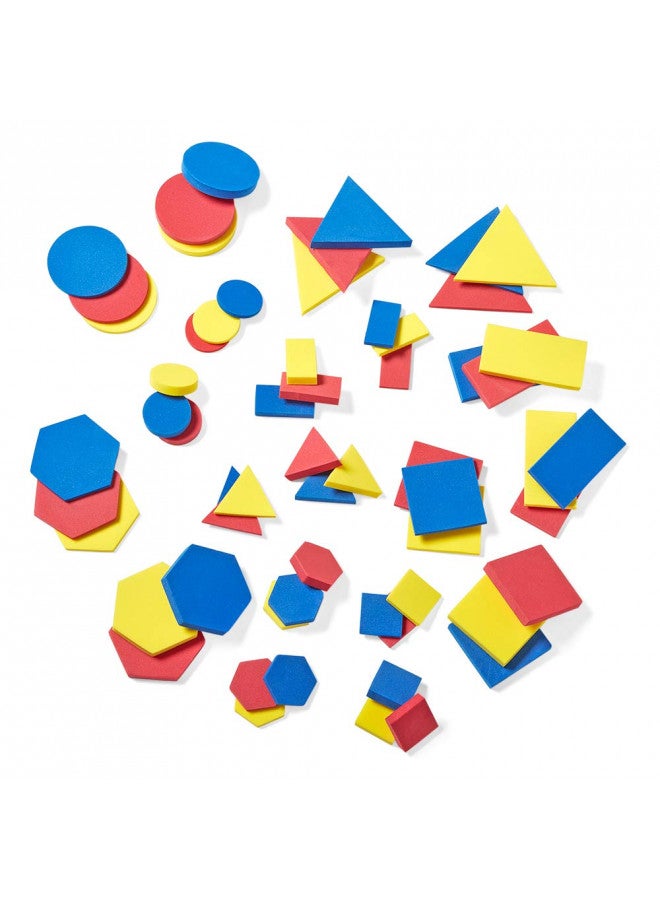 hand2mind hand2mind Foam Attribute Blocks Student Kit, Geometry Set, Preschool Learning, Manipulatives for Preschool, Montessori Math, Shapes for Toddlers, Home Schooling Materials Pre-K (Set of 60 Blocks) - Image 1
