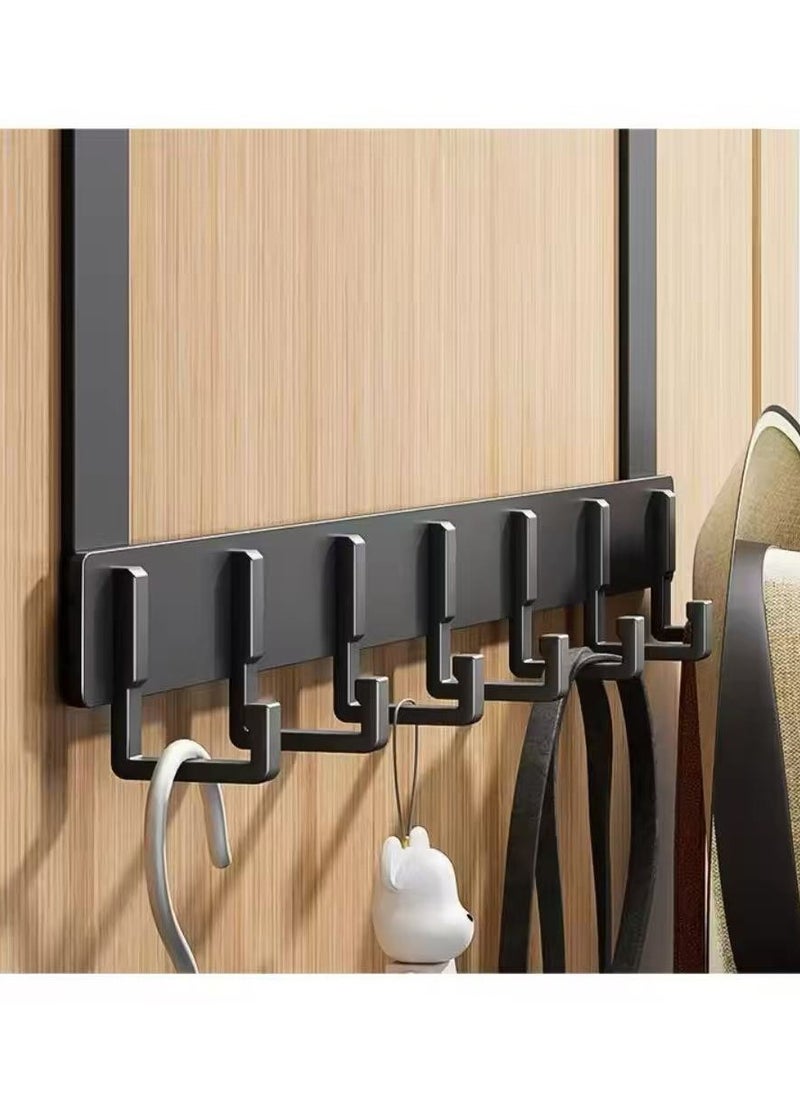 KCDMBUE Detachable Over-the-Door Hook Rack for Towels and Clothes, No-Drill Hanging Organizer for Bathroom, Bedroom, and Entryway Storage(Black)  - Image 3