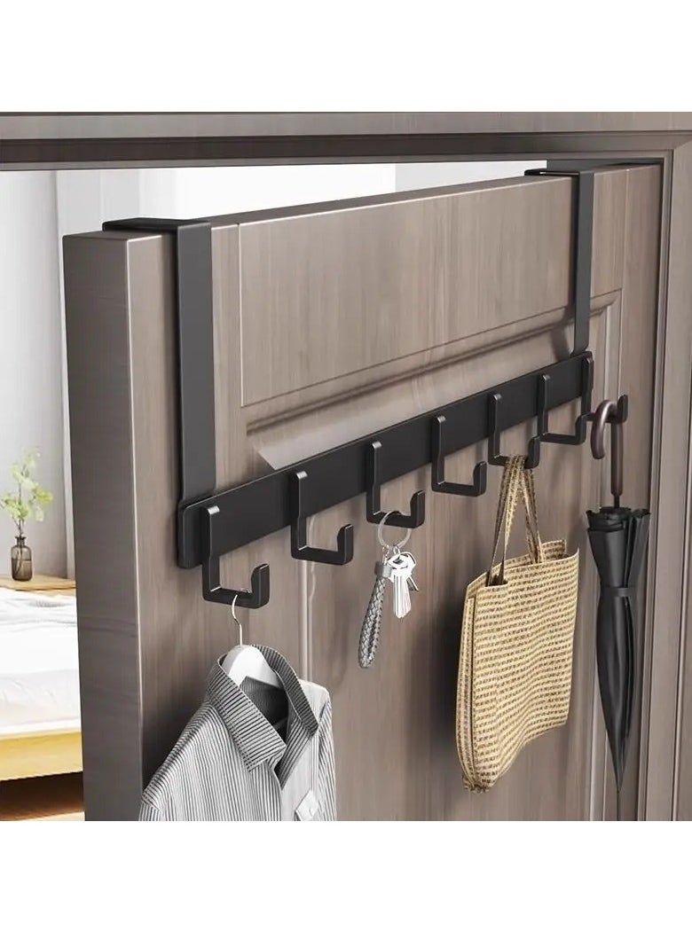 KCDMBUE Detachable Over-the-Door Hook Rack for Towels and Clothes, No-Drill Hanging Organizer for Bathroom, Bedroom, and Entryway Storage(Black)  - Image 2