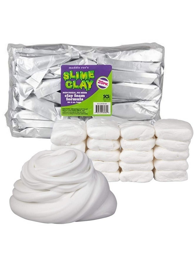 SCS Direct Maddie Rae Slime Clay (20 Pk) Non-Toxic, No Mess Clay Foam Formula For Unique Creamy Butter Effects, Great For Arts & Crafts, Slime Glue Making Supplies, School Projects, Kids Xmas Gifts - Image 1