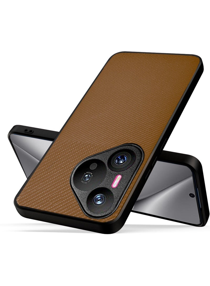 Wtech Silicone Hard Back Fabric Texture Side TPU Case Cover For Huawei Pura 70 Pro / Pura 70 Pro+ / Pura 70 Pro Plus 5G 2024 Brown - Image 2