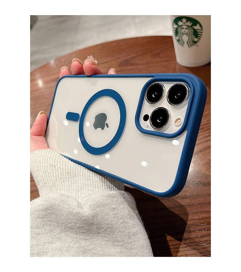 Magnetic Plump Purple Case For iPhone 16 Pro Matte Transparent Wireless Charging Compatible - Image 5