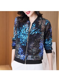 Generic 2024 Summer New Large Size Loose Fit Jacket Cardigan Top Short Jacket Trendy Printing Sun Protection Baseball Uniform For Women 3032# 