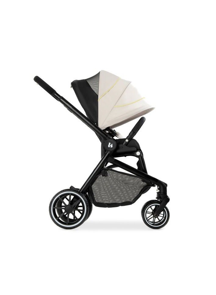 هوك Hauck Move So Simply 2-in-1 Pushchair – Lightweight Stroller, Carrycot & Reversible Seat, Reclining Function, All-Terrain Wheels, UPF 50+ Canopy – Beige/Neon - Image 1