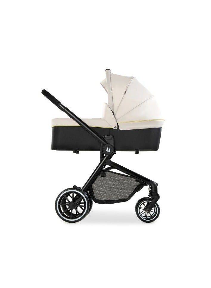هوك Hauck Move So Simply 2-in-1 Pushchair – Lightweight Stroller, Carrycot & Reversible Seat, Reclining Function, All-Terrain Wheels, UPF 50+ Canopy – Beige/Neon - Image 3