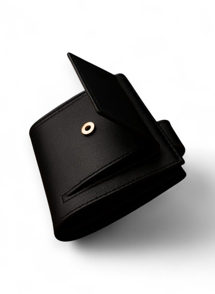 Forhans Men’s Premium Leather Wallet – Slim Bifold Design with Snap Closure – Multiple Card Slots, ID Window & Cash Compartment – Black Wallet for Men - Image 4