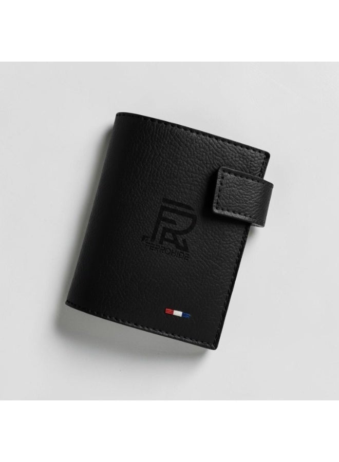 Forhans Men’s Premium Leather Wallet – Slim Bifold Design with Snap Closure – Multiple Card Slots, ID Window & Cash Compartment – Black Wallet for Men - Image 5
