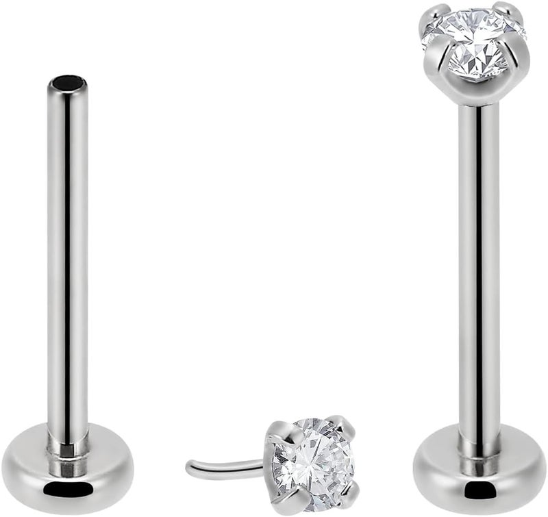 NewkeepsR 20g/18g/16g G23 Titanium Press Fit Threadless Push Pop in Labret Lip Monroe Tragus Earring Stud Piercing - Image 1