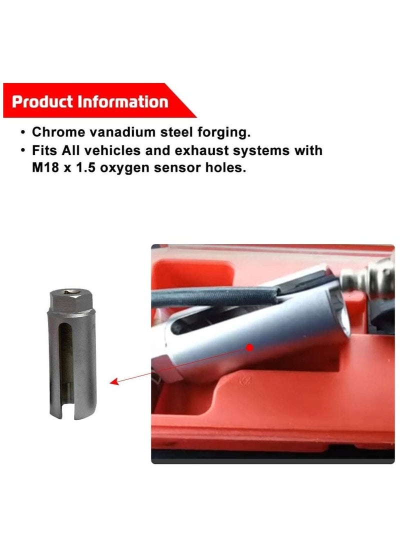 Loquat 5 PCS Automotive O2 Oxygen Sensor Socket Offset Wrench Remover Tool and Thread Chaser Tool - Image 3