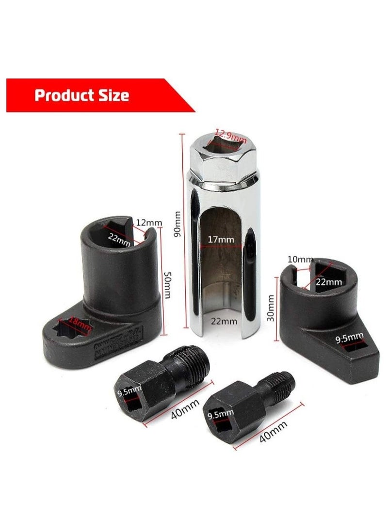 Loquat 5 PCS Automotive O2 Oxygen Sensor Socket Offset Wrench Remover Tool and Thread Chaser Tool - Image 5