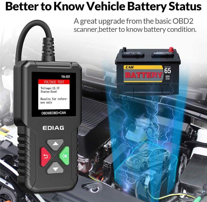 KINGBOLEN OBD2 Scanner YA101 Code Reader,Universal Automotive Engine Light Check Scan Tool Checks O2 Sensor and EVAP Systems with Full OBD2 Functions, Supports Mode6 with DTC Lookup - Image 4