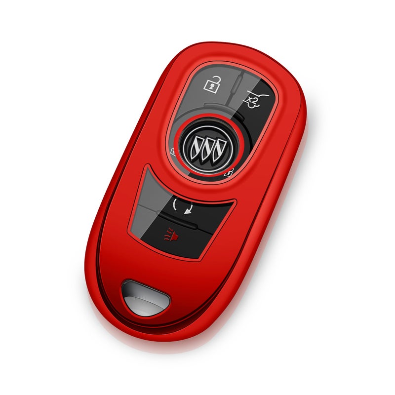Tengare Buick Key Fob Cover Car Key Protector Case Key Chain Holder Accessories Red - Image 1