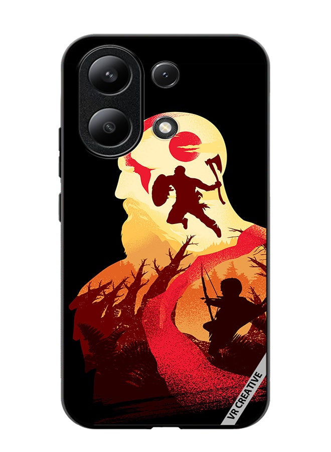VR CREATIVE Protective Case Cover For Xiaomi Redmi Note 13 4G God Of War Design Multicolour - Image 1