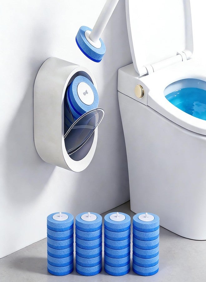 SOPAMI Disposable Toilet Cleaning System - Toilet Wand Kit with 16 High-Performance Refills, Wall Mounted Toilet Brush and Holder for Deep Cleaning Bathroom - Image 1