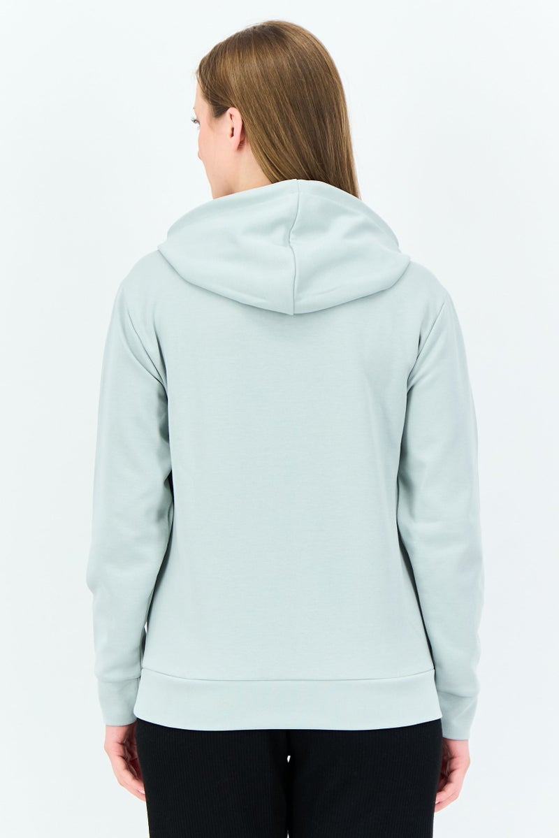 Adidas هودي خارجي طويل الأكمام للنساء، لون أخضر مريمي - Image 2