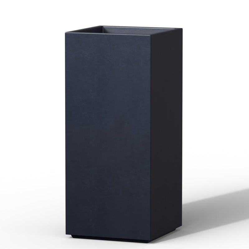 Kante 19.7 Inch Tall Rectangular Planter, Indoor & Outdoor Concrete Plant Pot with Drainage Hole, Modern Decor for Patio, Garden, Home, Charcoal - Image 1