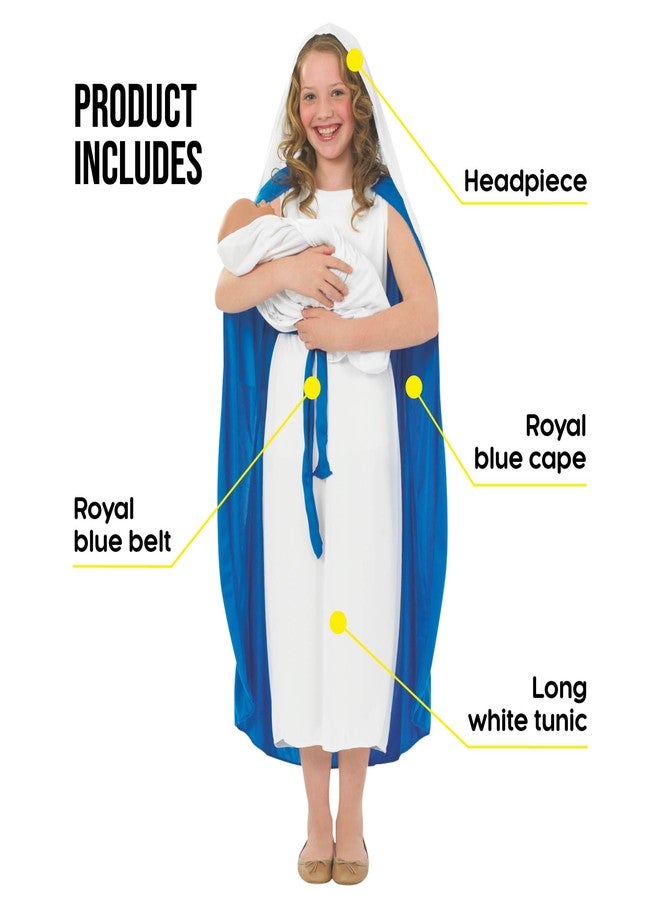fun shack Virgin Mary Costume for Girls, Mary Costume for Kids, Christmas Costumes Kids, Nativity Costumes Girls, Large - Image 3