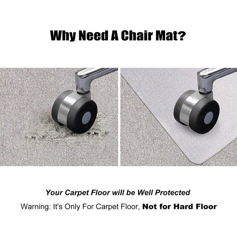 Kuyal Desk Chair Mat for Carpet, 51'' x 63'' Rectangle Transparent Mats for Chairs Good for Desks, Office and Home, Easy Glide, Protects Floors for Low and No Pile Carpeted Floors - Image 4