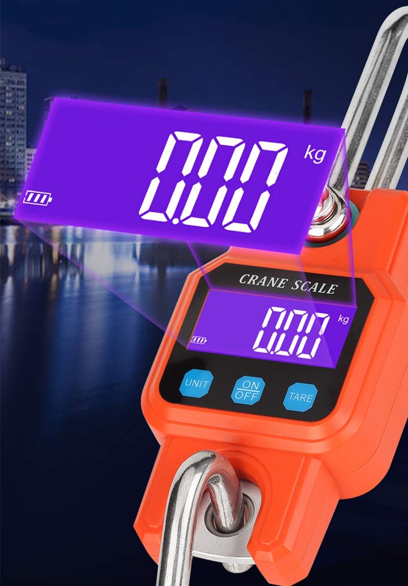 Klau Portable Rechargeable 300 kg / 600 lb Heavy Duty Digital Crane Scale LCD Display with Backlight Black for Home Farm Hunting Outdoor - Image 3