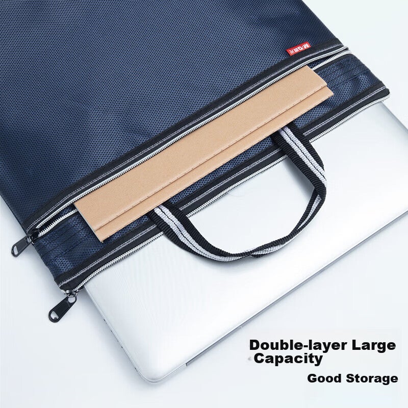 Stationery, Two-Tone Jacquard Handheld Conference Bag, Waterproof Briefcase, Business Document Zipper Bag, File Folder, Single Pack ABB93097 - Image 5