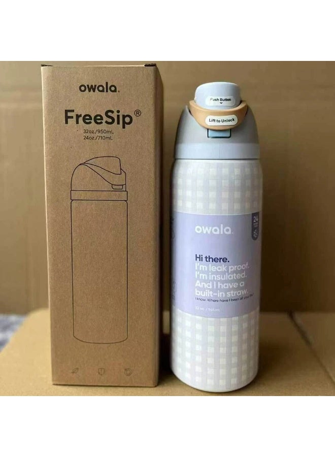 Owala Owala FreeSip Insulated Stainless Steel Water Bottle with Straw, BPA-Free Sports Water Bottle, Great for Travel, 32 Oz  - Image 1
