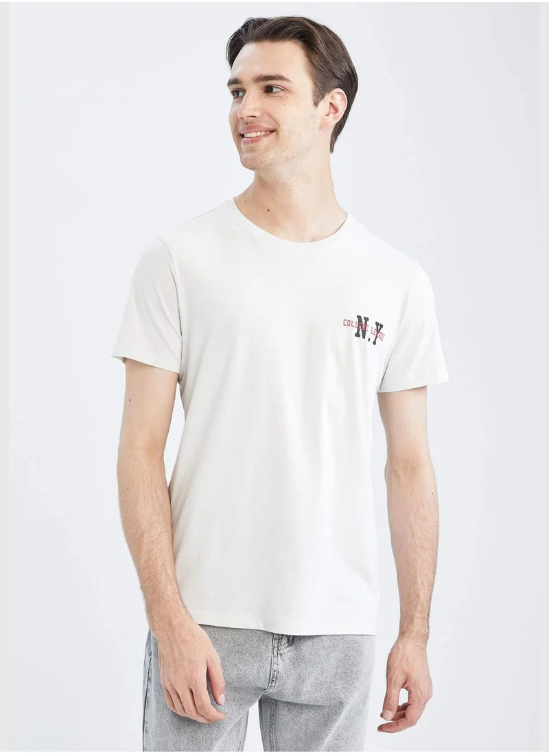 DeFacto Slim Fit Short Sleeve Printed T-Shirt
