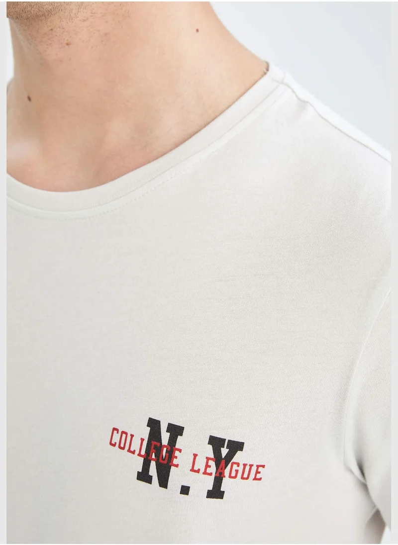 DeFacto Slim Fit Short Sleeve Printed T-Shirt
