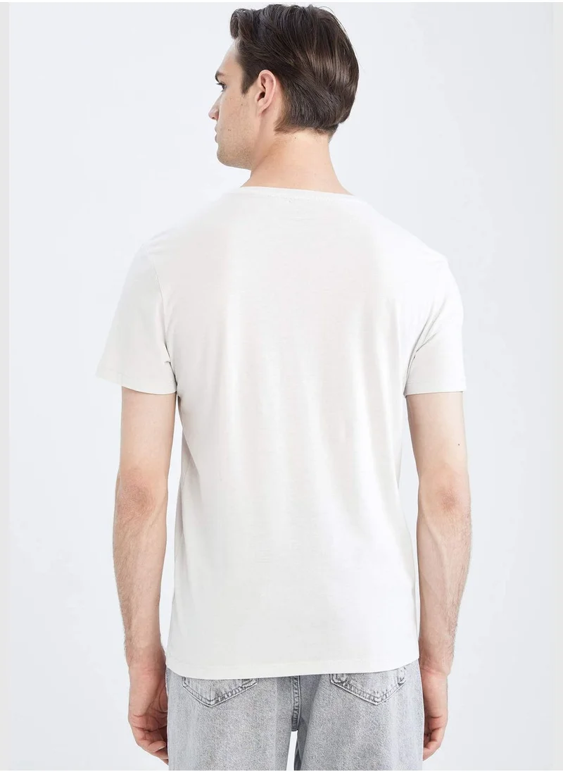 DeFacto Slim Fit Short Sleeve Printed T-Shirt