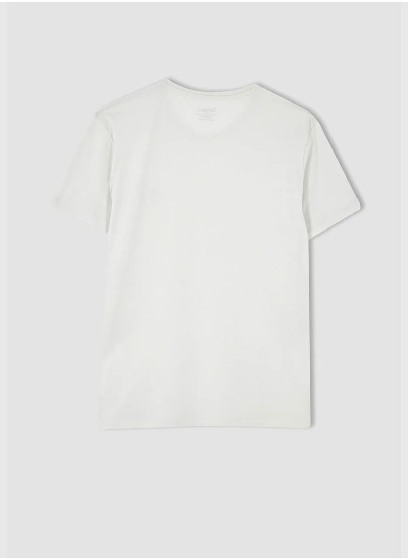 DeFacto Slim Fit Short Sleeve Printed T-Shirt