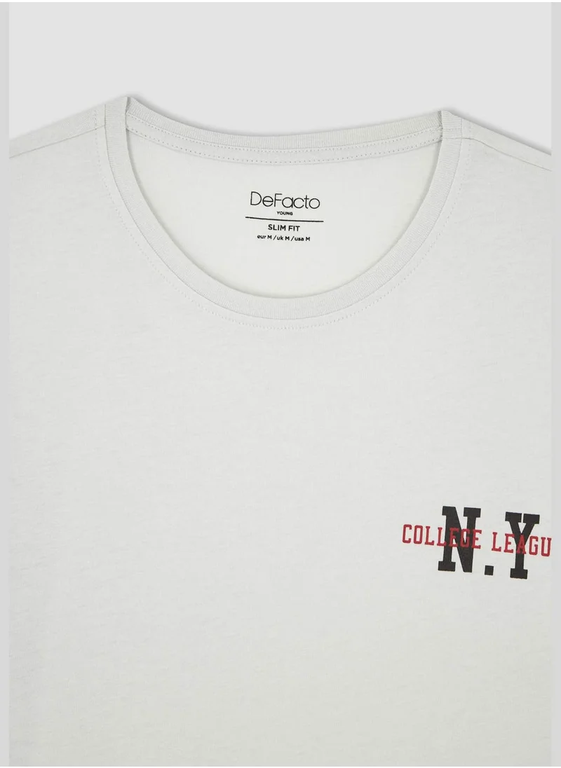 DeFacto Slim Fit Short Sleeve Printed T-Shirt