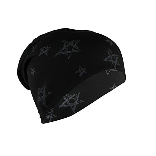 iSWEVEN Men's Women's Unisex Cotton Blended Slouchy Summer Skull Beanie Cap (Black, Free Size) - Image 2