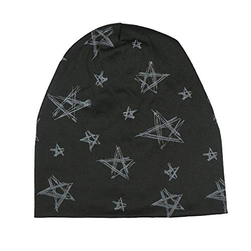 iSWEVEN Men's Women's Unisex Cotton Blended Slouchy Summer Skull Beanie Cap (Black, Free Size) - Image 3