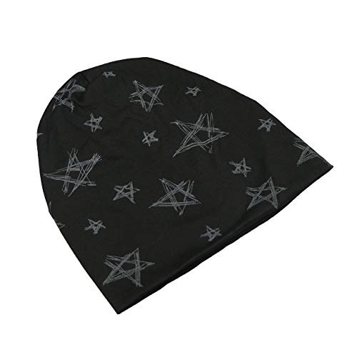 iSWEVEN Men's Women's Unisex Cotton Blended Slouchy Summer Skull Beanie Cap (Black, Free Size) - Image 4