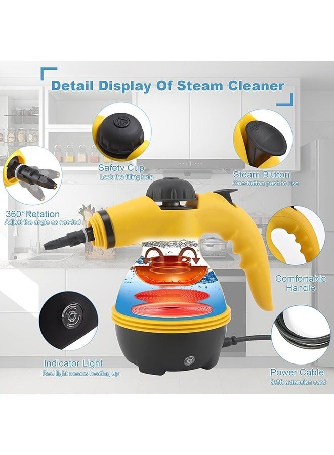 Arabest Handheld Steam Cleaner, Multipurpose Portable Pressurized Steamer with11 PCS Accessories and Safety Lock,2.5M Cord,1200W Steam Cleaner for Carpet, Couch, Clothes, Mattress, Car Seats, Kitchen, Floor Cleaning - Image 5