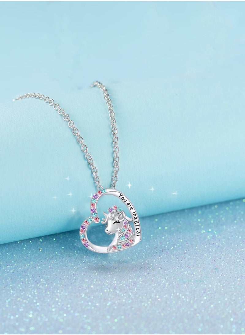 Excefore - Magical Necklace for Girls Crystal Heart Pendant Necklaces Jewelry Gifts for Girls Daughter Granddaughter Niece Birthday - Image 1