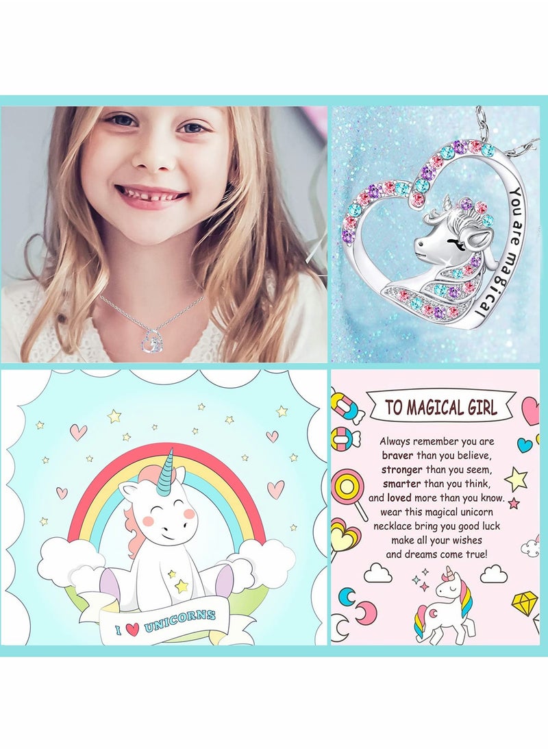 Excefore - Magical Necklace for Girls Crystal Heart Pendant Necklaces Jewelry Gifts for Girls Daughter Granddaughter Niece Birthday - Image 1