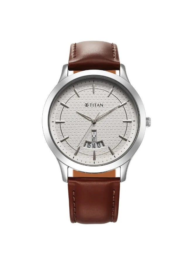 TITAN Men's Analog Round Shape Leather Wrist Watch - 1825SL15 - 47.3 Mm  - Image 1