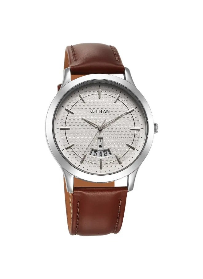 TITAN Men's Analog Round Shape Leather Wrist Watch - 1825SL15 - 47.3 Mm  - Image 2
