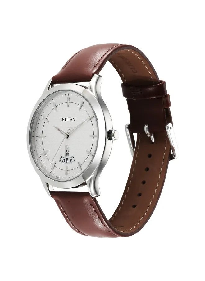 TITAN Men's Analog Round Shape Leather Wrist Watch - 1825SL15 - 47.3 Mm  - Image 3