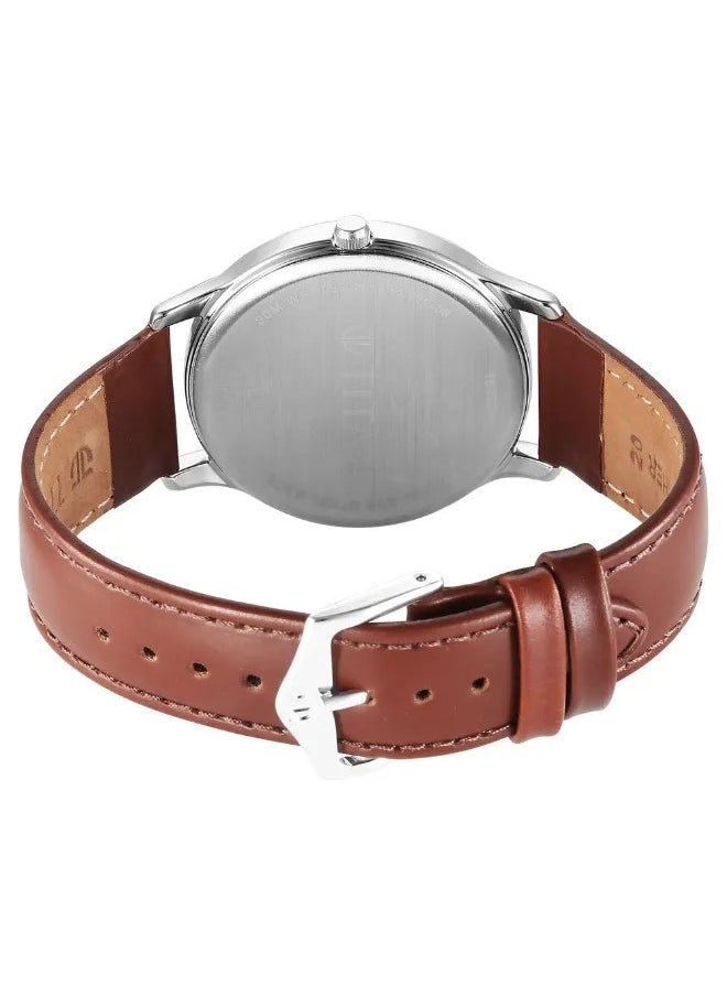 TITAN Men's Analog Round Shape Leather Wrist Watch - 1825SL15 - 47.3 Mm  - Image 5