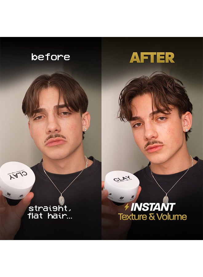 Based Bodyworks Hair Clay For Men, Premium Hair Clay With Strong Hold, Texturizing Finish & Zero Shine, Styling Clay For Medium, Thick, Straight, Or Wavy Hair, Santal Sandalwood Fragrance (3oz Pack Of 1) - Image 3