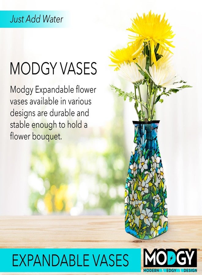MODGY Expandable Flower Vase Plastic Decorative Modern Vases for Flowers Centerpieces Dining Table Decor Living Room Bathroom Wedding Office, Louis C. Tiffany Field of Lilies - Image 2